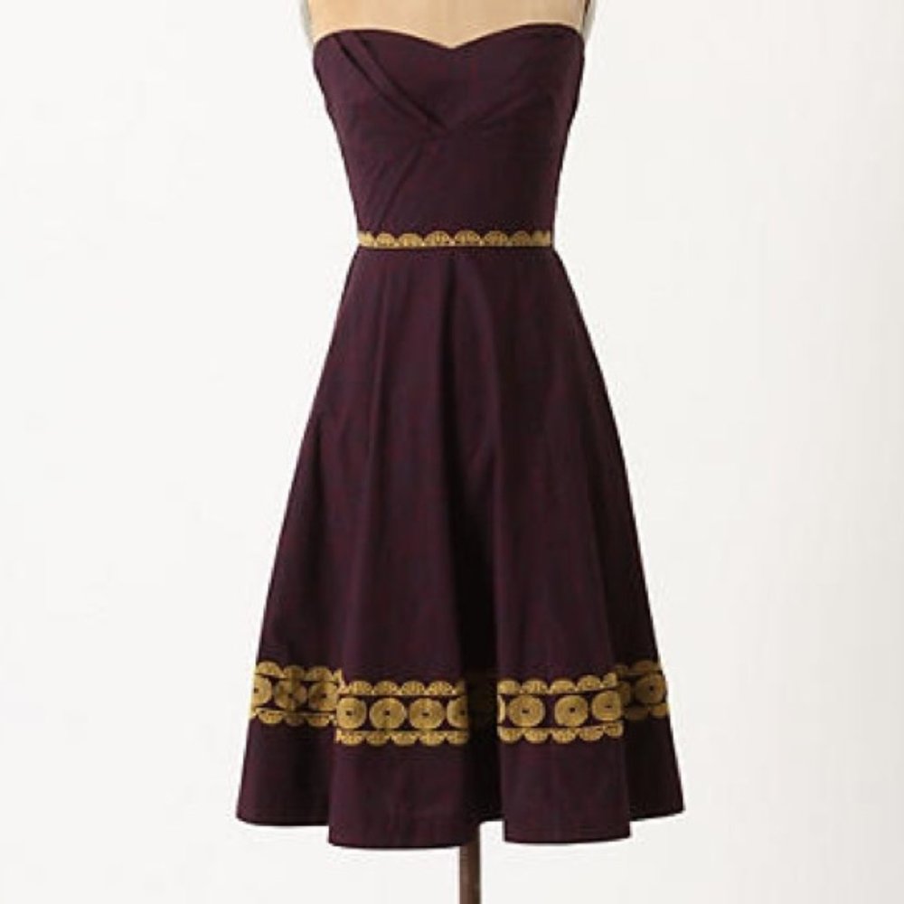 Girls From Savoy Anthropologie Strapless Dress.  4